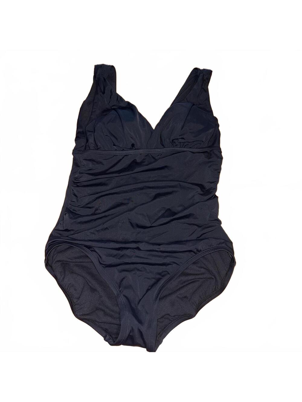 Time and Tru Medium Black One Piece Swimsuit NWT Summer Vacation Resortwear